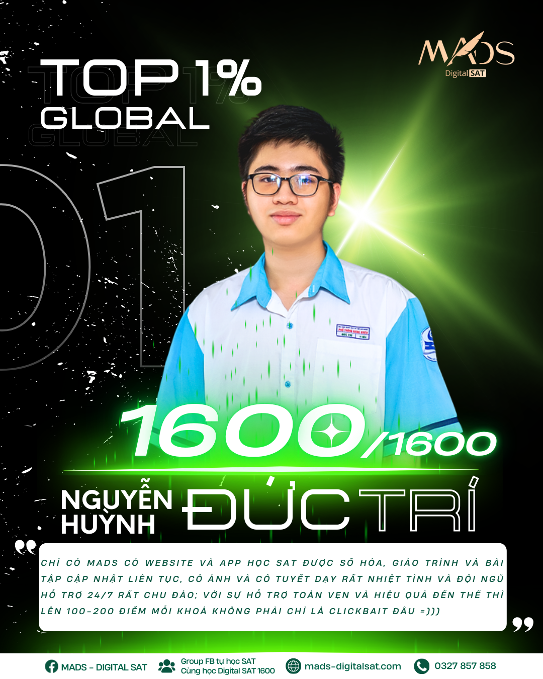 Nguyễn Huỳnh Đức Trí – 1600/1600 SAT